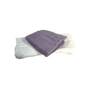Set Of 3 Sonoma Wash Cloths 2 White And 1 Purple Lilac Lavender Bathroom